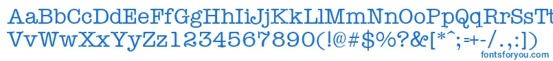 フォントTypewr – 白い背景に青い文字