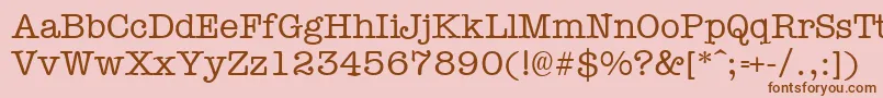 フォントTypewr – ピンクの背景に茶色のフォント