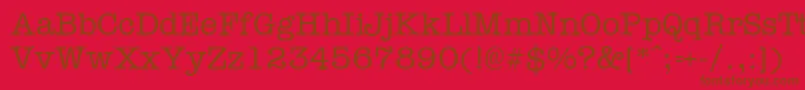 Typewr-Schriftart – Braune Schriften auf rotem Hintergrund