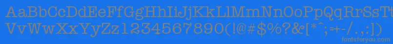 Weitere Informationen zur Typewr-Schriftart Typewr-Schriftart – Graue Schriften auf blauem Hintergrund