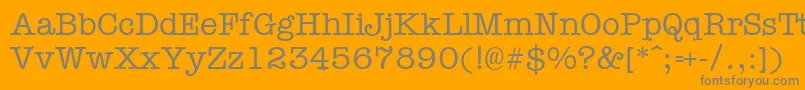 フォントTypewr – オレンジの背景に灰色の文字