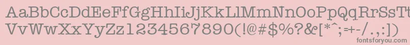 Fonte Typewr – fontes cinzas em um fundo rosa