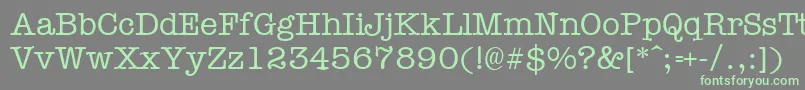 Typewr-Schriftart – Grüne Schriften auf grauem Hintergrund