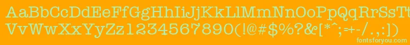 Typewr Font – Green Fonts on Orange Background
