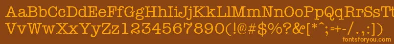 Typewr Font – Orange Fonts on Brown Background