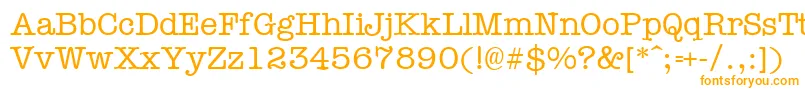 Typewr-Schriftart – Orangefarbene Schriften auf weißem Hintergrund