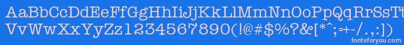 Typewr-fontti – vaaleanpunaiset fontit sinisellä taustalla