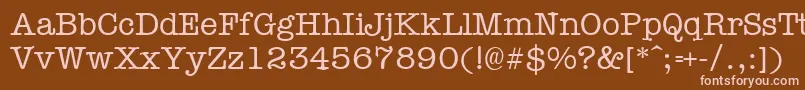 Typewr-fontti – vaaleanpunaiset fontit ruskealla taustalla