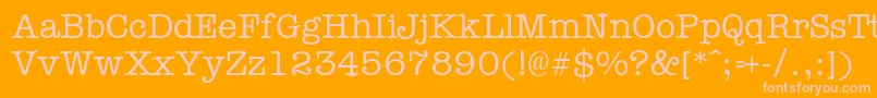 Typewr-fontti – vaaleanpunaiset fontit oranssilla taustalla