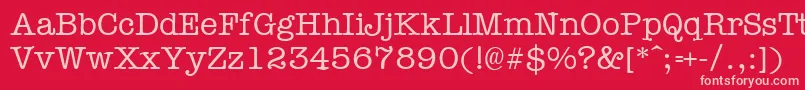 フォントTypewr – 赤い背景にピンクのフォント
