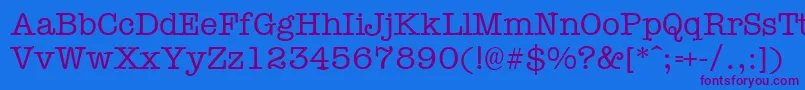 Шрифт Typewr – фиолетовые шрифты на синем фоне