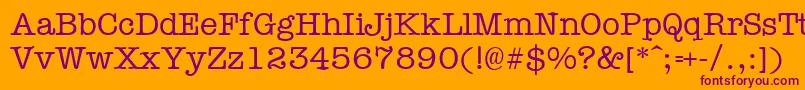 Шрифт Typewr – фиолетовые шрифты на оранжевом фоне