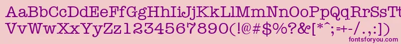 Typewr Font – Purple Fonts on Pink Background