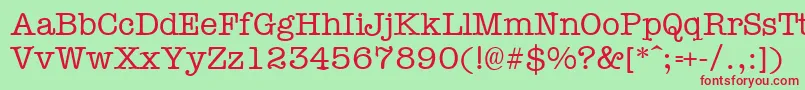 Typewr Font – Red Fonts on Green Background