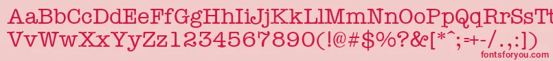 Typewr Font – Red Fonts on Pink Background