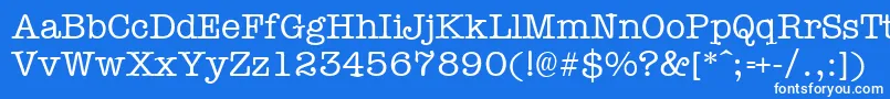 Typewr Font – White Fonts on Blue Background
