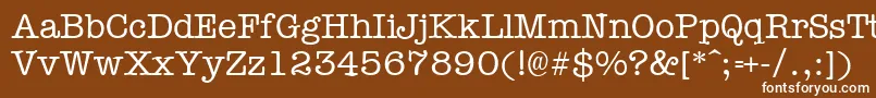 Typewr-fontti – valkoiset fontit ruskealla taustalla