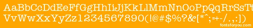 Typewr Font – White Fonts on Orange Background