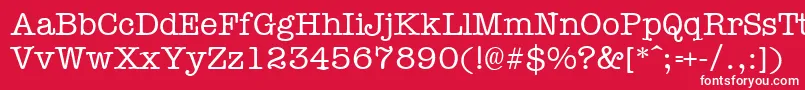 Typewr Font – White Fonts on Red Background