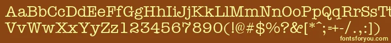 Typewr Font – Yellow Fonts on Brown Background