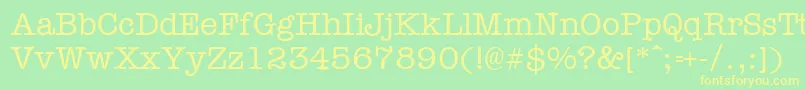 Typewr Font – Yellow Fonts on Green Background