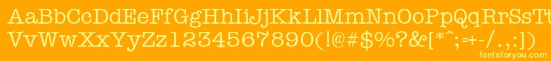 Typewr Font – Yellow Fonts on Orange Background
