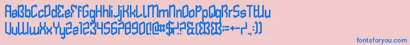 フォントButterflyReflect – ピンクの背景に青い文字