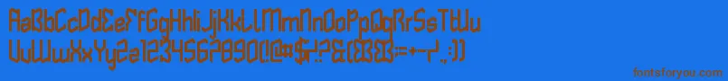 フォントButterflyReflect – 茶色の文字が青い背景にあります。