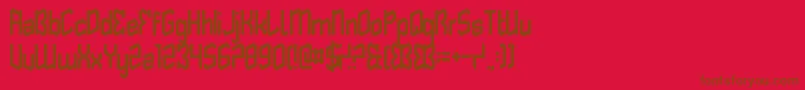 フォントButterflyReflect – 赤い背景に茶色の文字