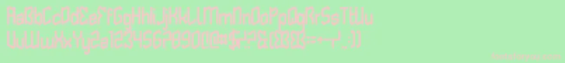 フォントButterflyReflect – 緑の背景にピンクのフォント