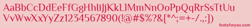 フォントPhilosopherRegular – ピンクの背景に赤い文字