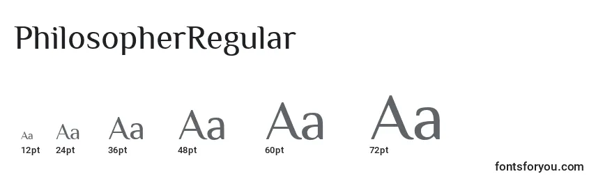 Размеры шрифта PhilosopherRegular