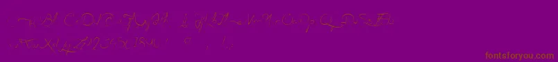 AilEtFinesHerbes-Schriftart – Braune Schriften auf violettem Hintergrund