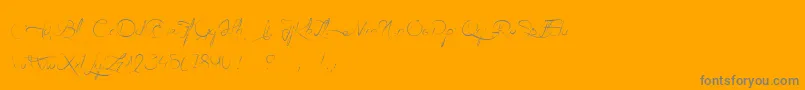 AilEtFinesHerbes-Schriftart – Graue Schriften auf orangefarbenem Hintergrund