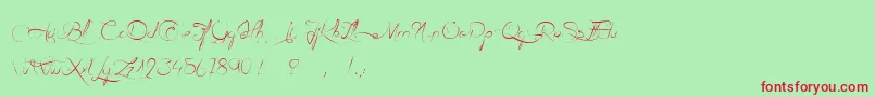 AilEtFinesHerbes-Schriftart – Rote Schriften auf grünem Hintergrund