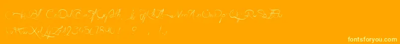 AilEtFinesHerbes Font – Yellow Fonts on Orange Background