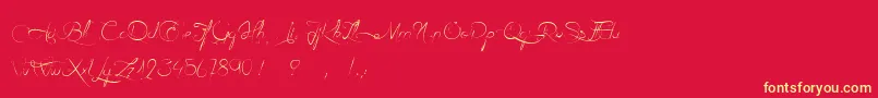 AilEtFinesHerbes Font – Yellow Fonts on Red Background