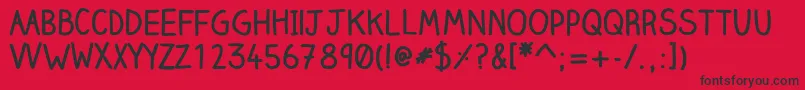 Clairehandbold Font – Black Fonts on Red Background