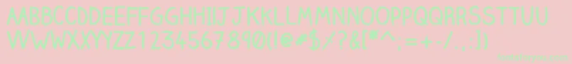Clairehandbold-Schriftart – Grüne Schriften auf rosa Hintergrund