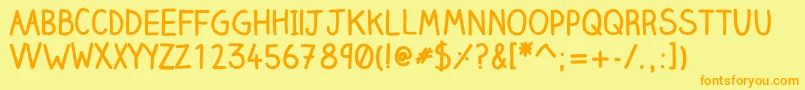 Clairehandbold Font – Orange Fonts on Yellow Background