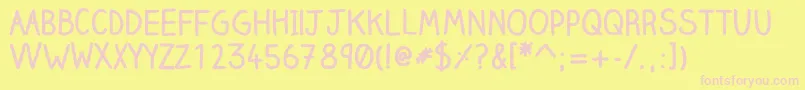 Clairehandbold Font – Pink Fonts on Yellow Background