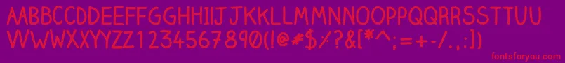 Clairehandbold Font – Red Fonts on Purple Background
