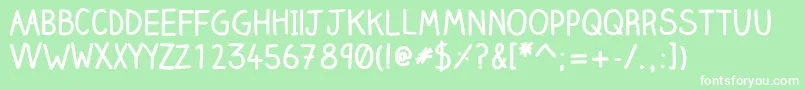 Clairehandbold Font – White Fonts on Green Background