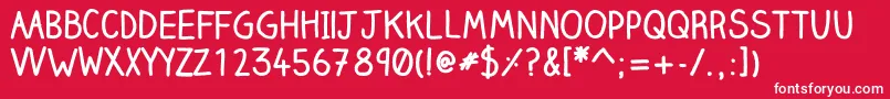 Clairehandbold Font – White Fonts on Red Background