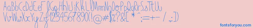 Mailinh Font – Blue Fonts on Pink Background