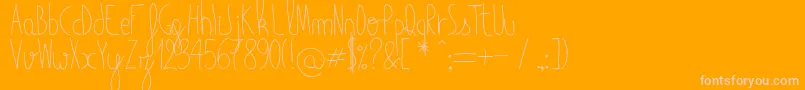 Mailinh-Schriftart – Rosa Schriften auf orangefarbenem Hintergrund