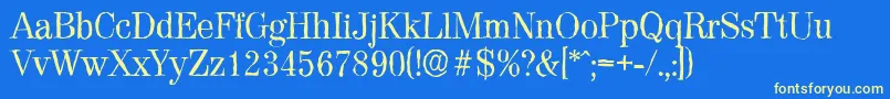 ValenciaantiqueRegular Font – Yellow Fonts on Blue Background