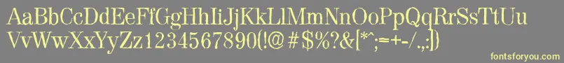 ValenciaantiqueRegular-Schriftart – Gelbe Schriften auf grauem Hintergrund
