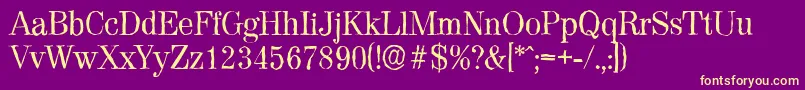 Weitere Informationen zur ValenciaantiqueRegular-Schriftart ValenciaantiqueRegular-Schriftart – Gelbe Schriften auf violettem Hintergrund