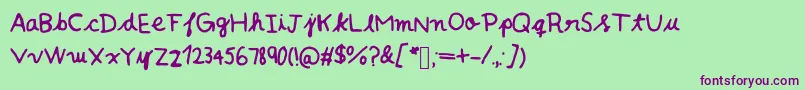 Fontie Font – Purple Fonts on Green Background